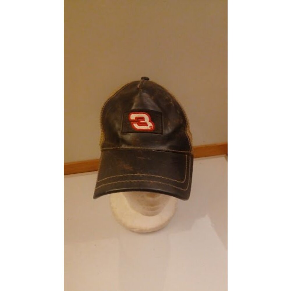 Vtg Wilsons Leather Dale Earnhardt 3 NASCAR Distressed Trucker Hat Snapback Cap